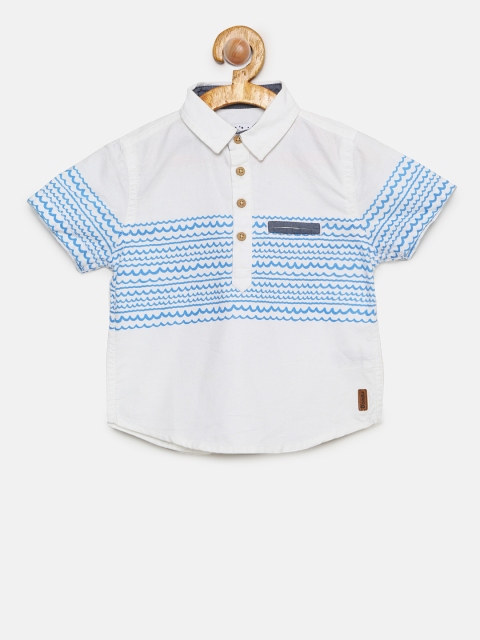 

Donuts Boys White Regular Fit Printed Casual Shirt