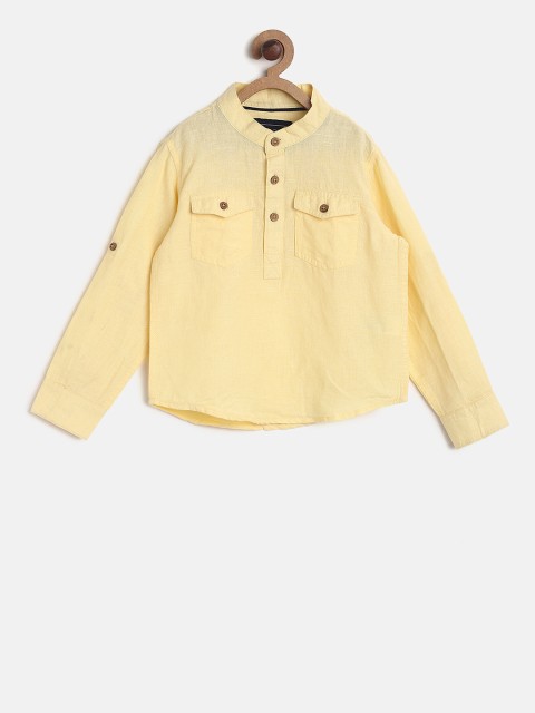 

Cherokee Boys Yellow Regular Fit Solid Casual Shirt
