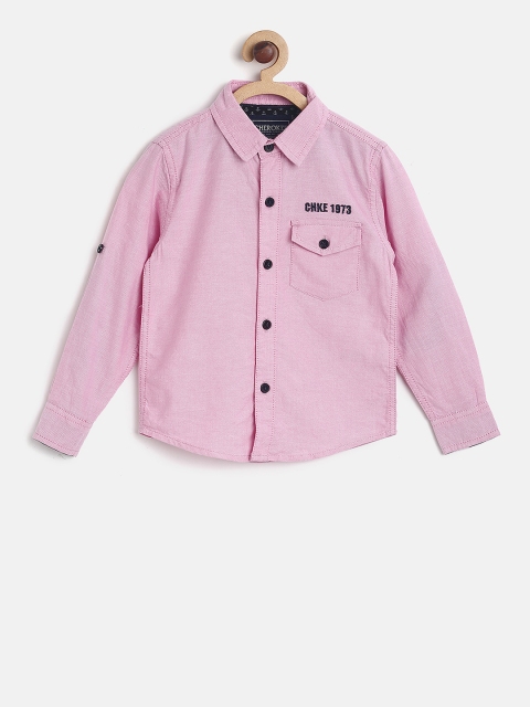 

Cherokee Boys Pink Regular Fit Solid Casual Shirt