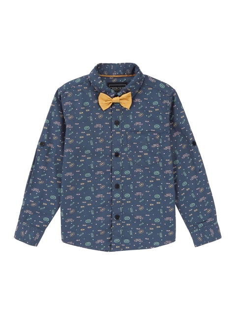 

Cherokee Boys Blue Regular Fit Printed Casual Shirt