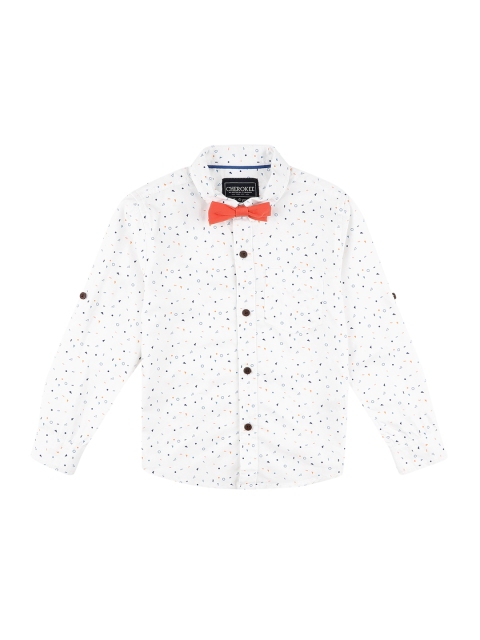 

Cherokee Boys Off-White Regular Fit Printed Casual Shirt
