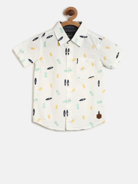 

Cherokee Boys White Regular Fit Printed Casual Shirt