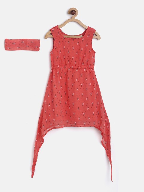 

Cherokee Girls Red Printed A-Line Dress