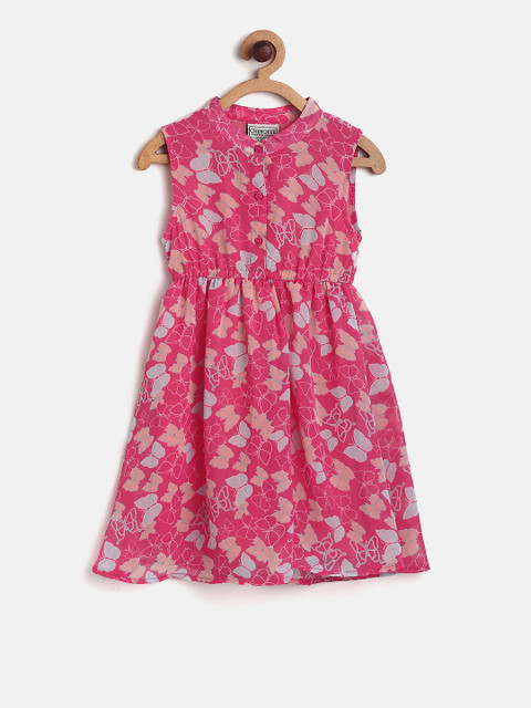 

Cherokee Girls Pink Printed A-Line Dress