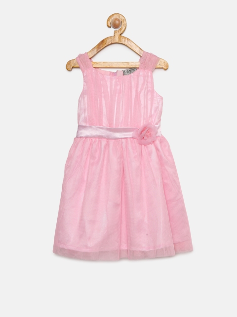 

Cherokee Girls Pink Solid Fit and Flare Dress