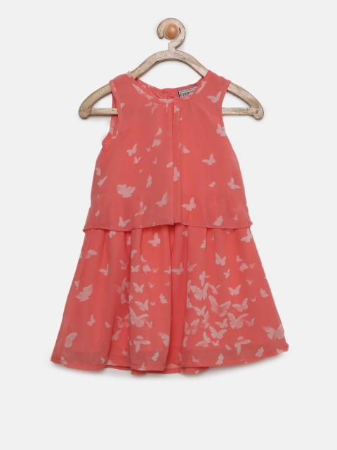 

Cherokee Girls Coral Printed A-Line Dress