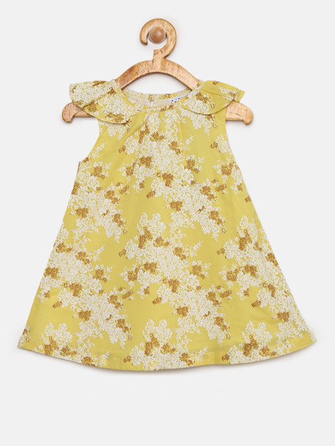 

Donuts Girls Yellow Printed A-Line Dress