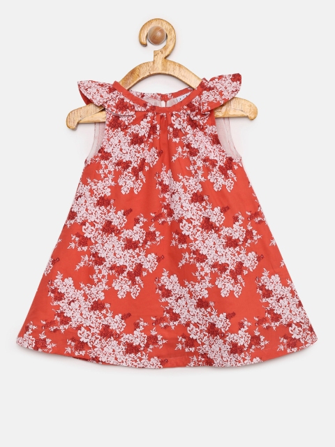 

Donuts Girls Coral Printed A-Line Dress