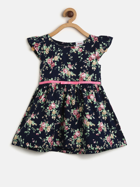 

Donuts Girls Navy Blue Printed A-Line Dress