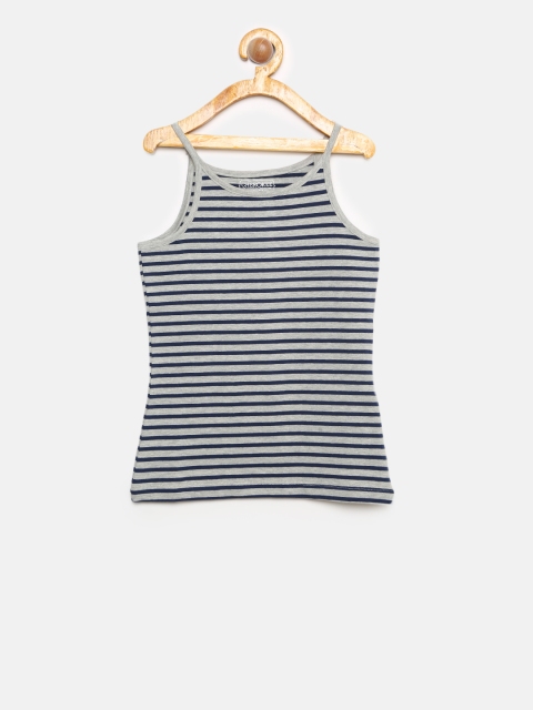 

Cherokee Girls Grey Melange & Navy Striped Camisole 274717367