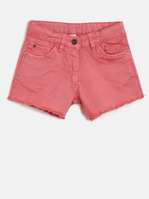 

Cherokee Girls Coral Pink Solid Regular Fit Regular Shorts