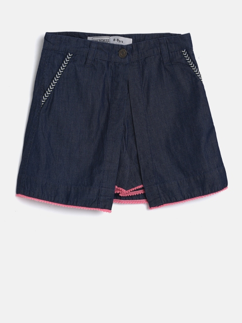 

Cherokee Girls Blue Solid Regular Fit Regular Shorts