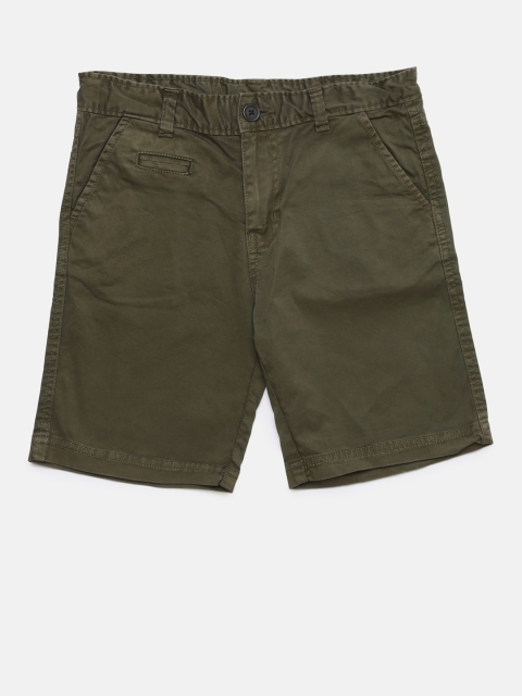 

Cherokee Boys Olive Green Solid Regular Fit Regular Shorts