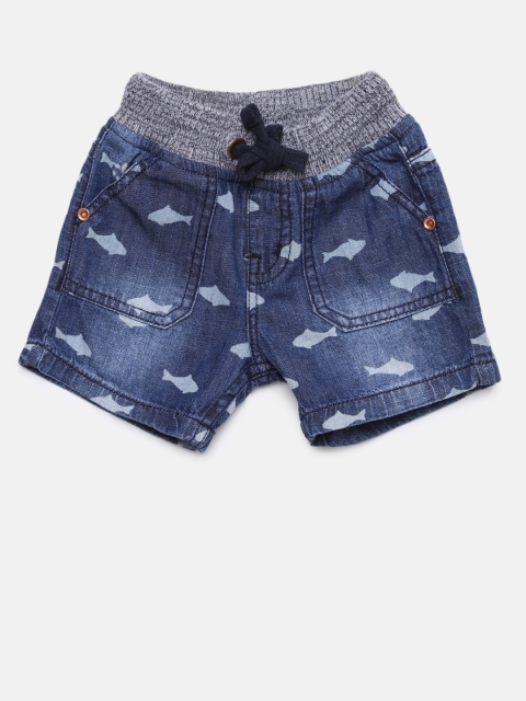 

Donuts Boys Blue Printed Regular Fit Denim Shorts