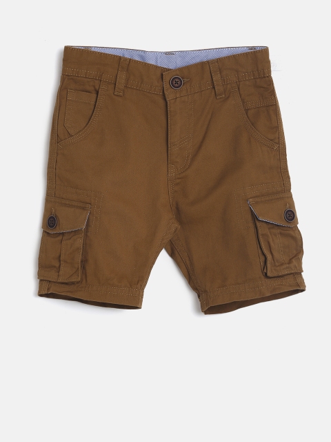 

Cherokee Boys Brown Solid Regular Fit Cargo Shorts