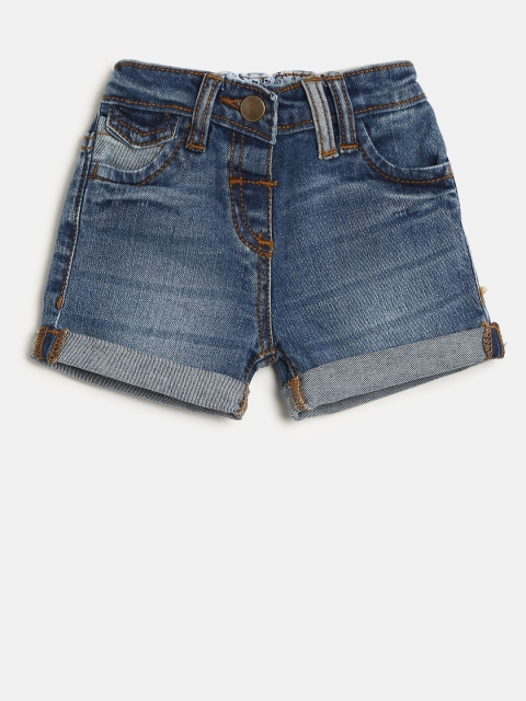 

Donuts Girls Blue Solid Regular Fit Denim Shorts