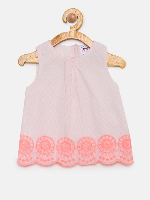 

Donuts Girls Pink Solid Pure Cotton Top