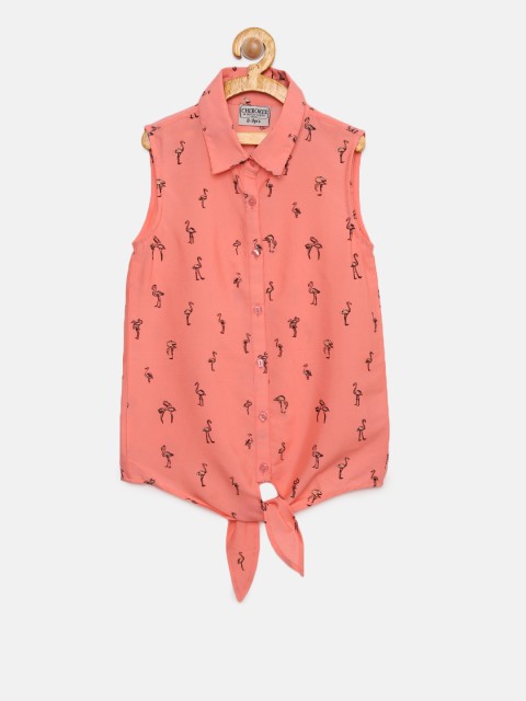 

Cherokee Girls Coral Shirt Style Printed Top