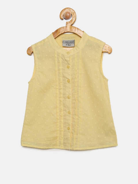 

Cherokee Girls Yellow Self Design Top