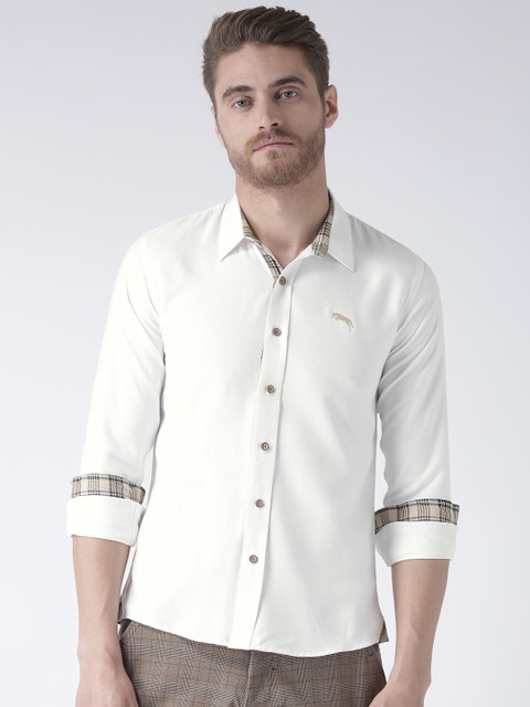 

JUMP USA Men White Relaxed Regular Fit Solid Casual Shirt