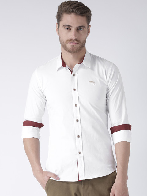 

JUMP USA Men White Relaxed Regular Fit Solid Casual Shirt