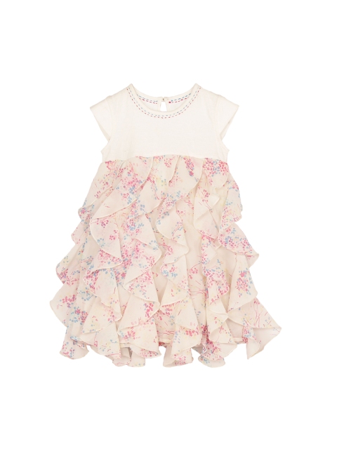

My Little Lambs Girls Beige Printed Empire Dress