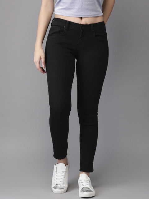 

Moda Rapido Women Black Skinny Fit Mid-Rise Clean Look Stretchable Cropped Jeans