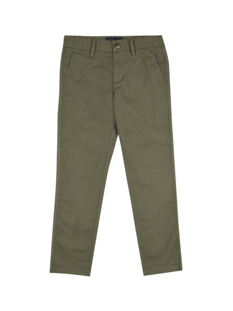 

Indian Terrain Boys Olive Green Regular Fit Solid Chinos