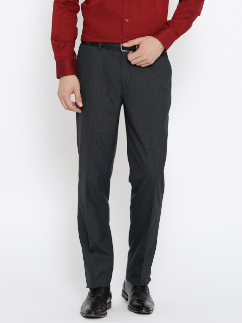 

Wills Lifestyle Men Navy Blue Slim Fit Solid Formal Trousers