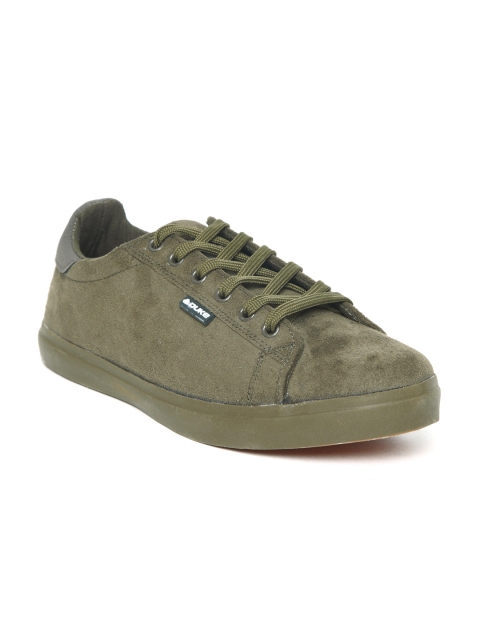 

Duke Men Olive Green Solid Sneakers