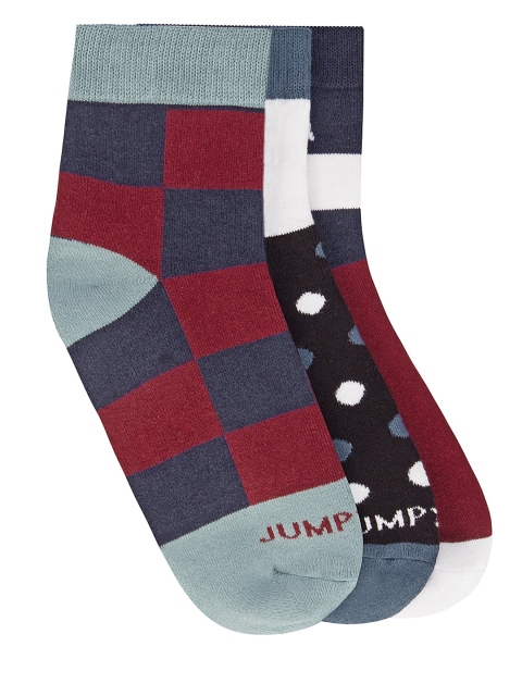 

JUMP USA Men Pack of 3 Ankle Length socks, Maroon