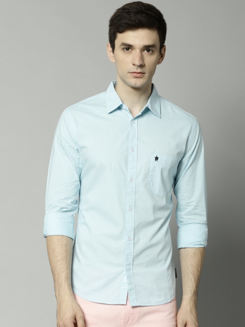 

French Connection Men Blue Regular Fit Solid Casual Shirt