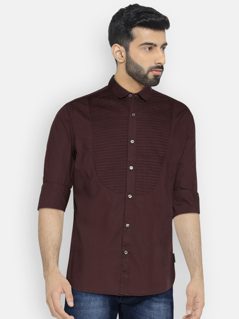 

French Connection Men Brown Slim Fit Solid Casual Shirt