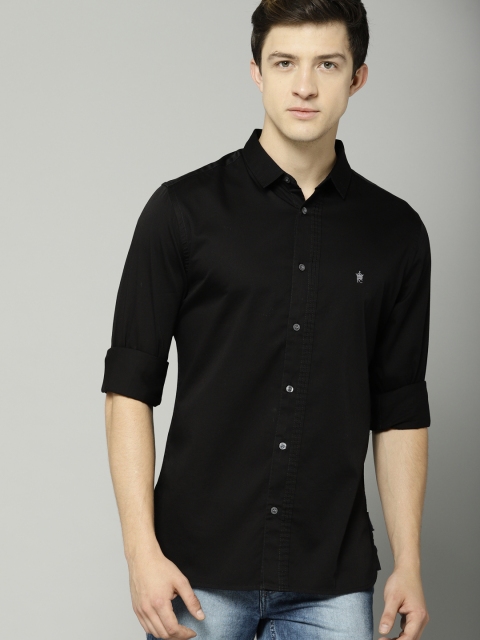 

French Connection Men Black Slim Fit Solid Casual Shirt