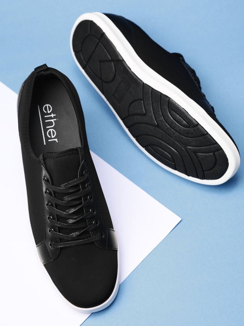 

ether Men Black Sneakers