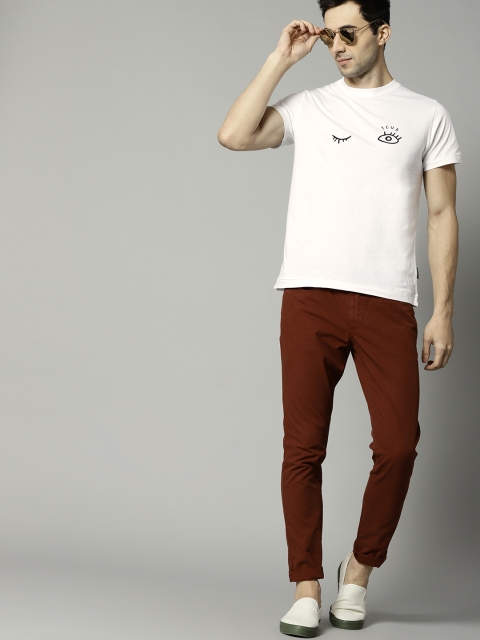 

French Connection Men White Printed Round Neck T-shirt