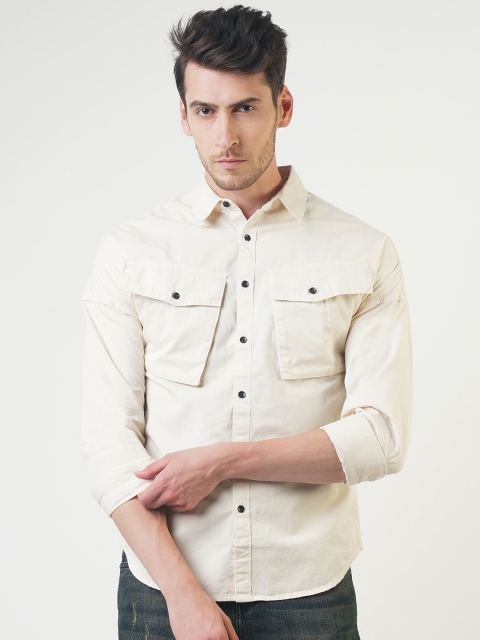 

Blue Saint Men Off-White Smart Slim Fit Solid Casual Shirt