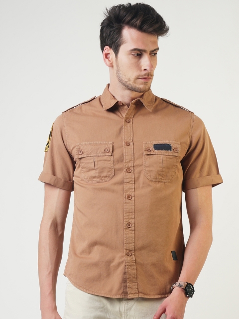 

Blue Saint Men Brown Smart Slim Fit Solid Casual Shirt