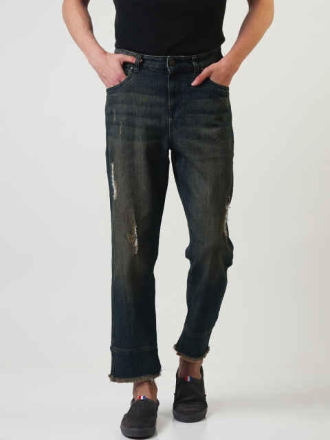 

Blue Saint Men Blue Slim Fit Mid-Rise Low Distress Jeans