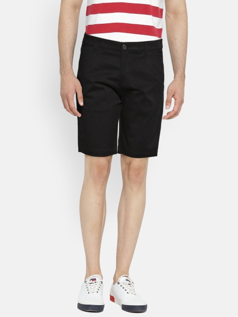 

French Connection Men Black Solid Regular Fit Regular Shorts