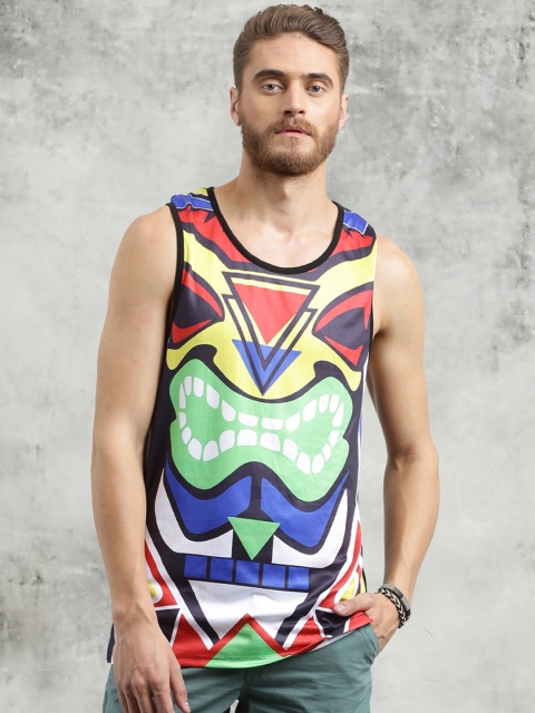 

Breakbounce Men Multicoloured Printed Scoop Neck T-shirt, Multi