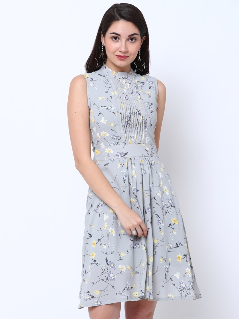 

Tokyo Talkies Women Grey Printed Fit and Flare Dress