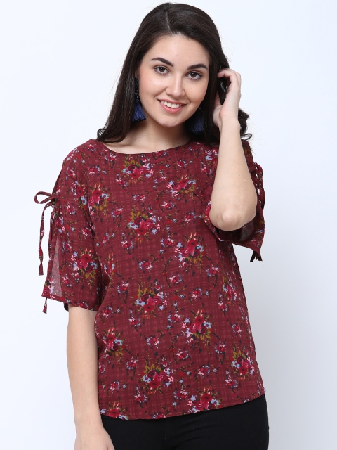 

Tokyo Talkies Women Maroon Printed Top