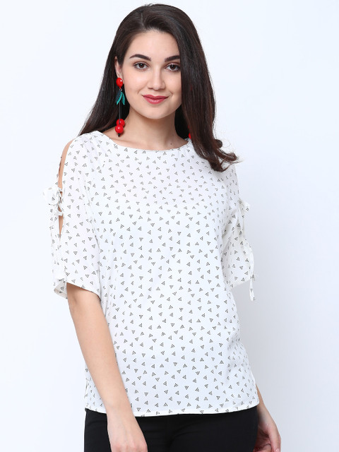 

Tokyo Talkies Women White Printed Top