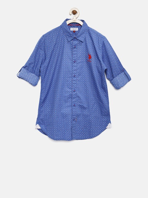 

U.S. Polo Assn. Kids Boys Blue Regular Fit Casual Shirt