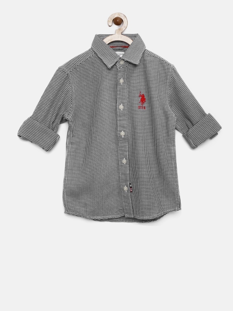 

U.S. Polo Assn. Kids Boys Black & White Regular Fit Casual Shirt