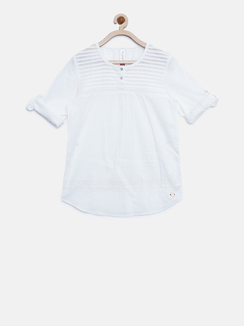 

U.S. Polo Assn. Kids Girls White Solid Top