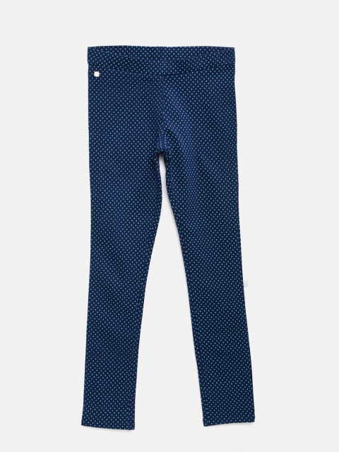 

U.S. Polo Assn. Kids Girls Blue Printed Leggings