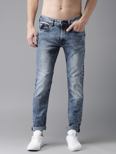 

HERE&NOW Men Blue Slim Fit Mid-Rise Clean Look Stretchable Jeans