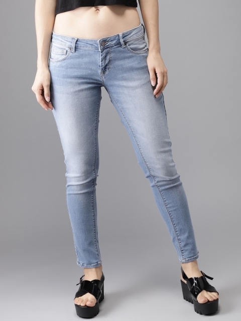 

HERE&NOW Women Blue Slim Fit Mid-Rise Clean Look Stretchable Jeans